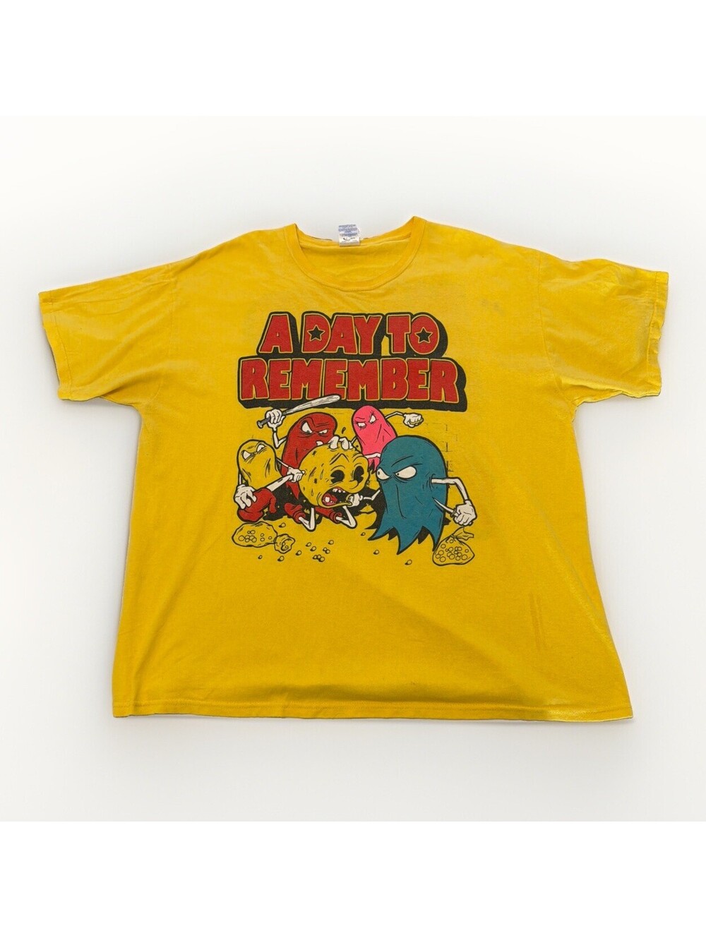 Vintage A DAY TO REMEMBER Pac-Man Shirt Band - Size XL pop punk metal core 2000s